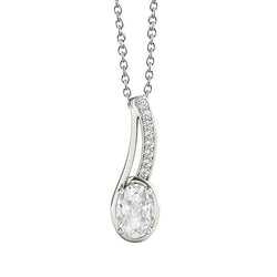 Gold 14K Oval alter Bergmann Natürlich Diamant Anhänger Krappen Set 2 Karat