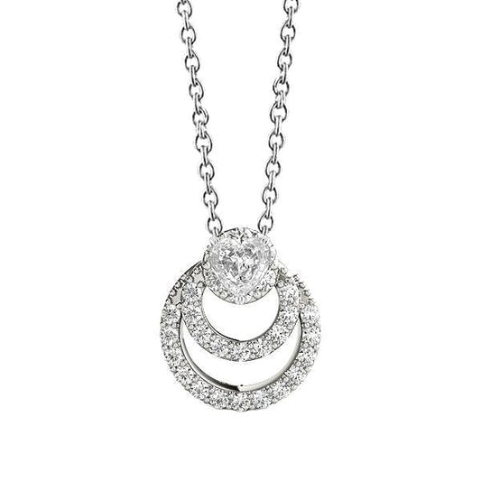 Gold Circle Echt Diamant Anhänger mit Kette rund & Herz Old Mine 2 Karat - harrychadent.ch