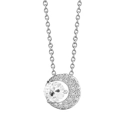 Gold Echt Diamant-Anhänger Halbmond Rund alter Bergmann Krappen Set 2 Karat