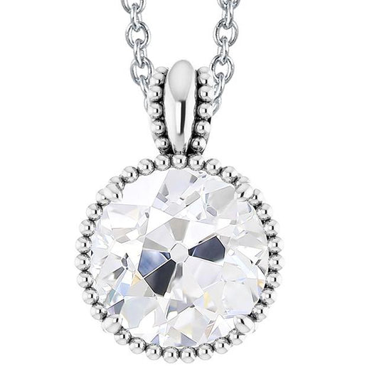 Gold Echt Diamant-Solitär-Anhänger Rund Im Alten Minenschliff 5 Karat Schmuck - harrychadent.ch
