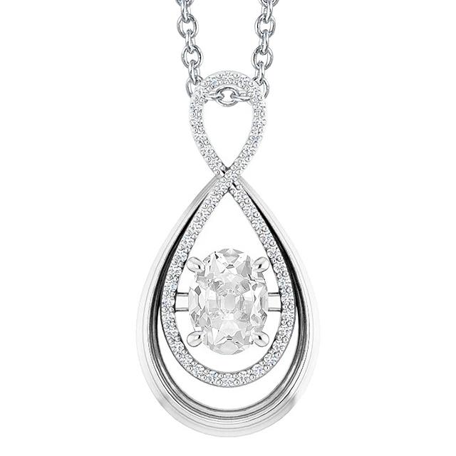Gold Echt Diamant Anhänger Birnenförmig Rund & Oval Alter Bergmann 2,50 Karat