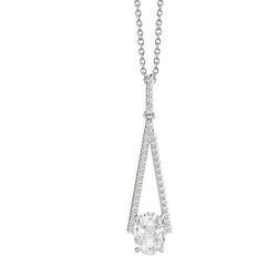 Gold Echt Diamant Anhänger Halskette Oval alter Bergmann V-Form 2 Karat Schmuck