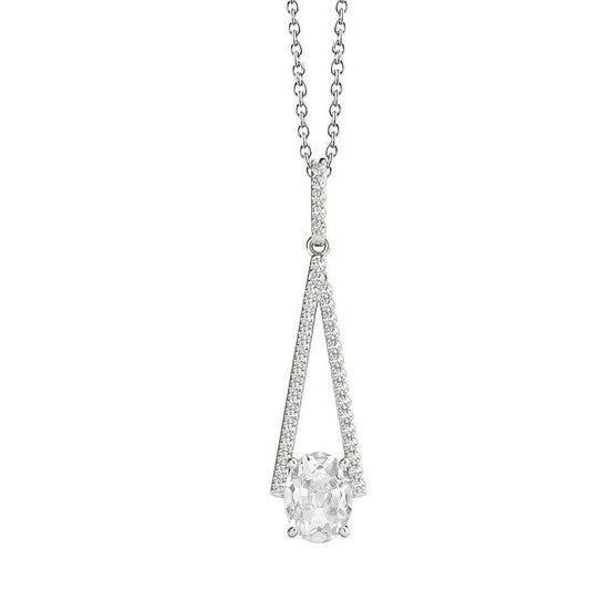 Gold Echt Diamant Anhänger Halskette Oval alter Bergmann V-Form 2 Karat Schmuck - harrychadent.ch