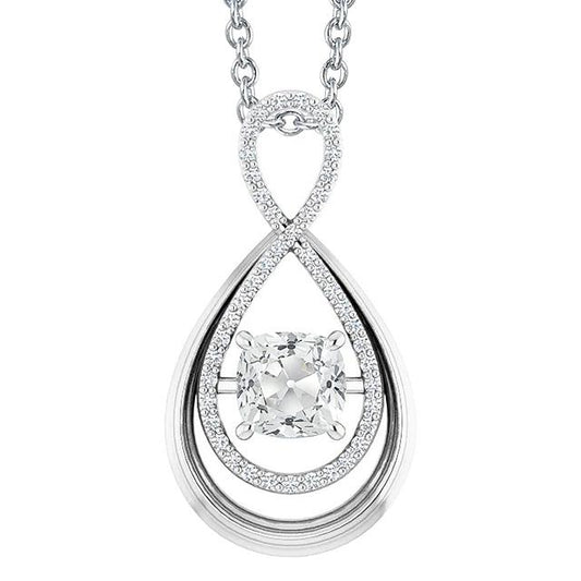 Gold Echt Diamant Anhänger Kissen Old Cut 3,50 Karat Twisted Style