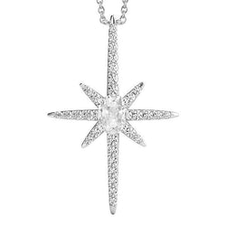 Gold Echt Diamant Anhänger Kreuz Rund & Oval Alter Bergmann 2.50 Karat