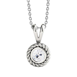 Gold Echt Diamant Anhänger Lünette Set Rund Alter Bergmann 1 Karat Seil Stil
