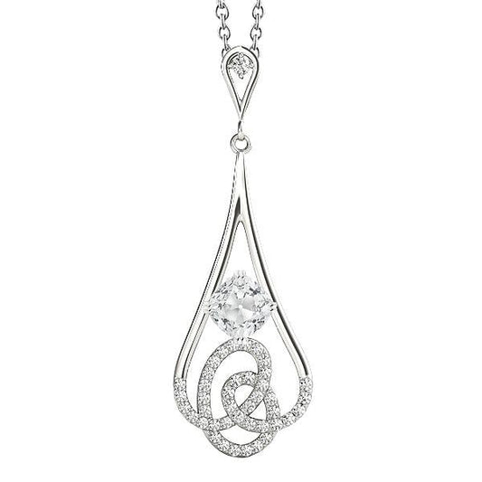 Gold Echt Diamant Anhänger Rund & Kissen Old Cut 2 Karat Split Shank