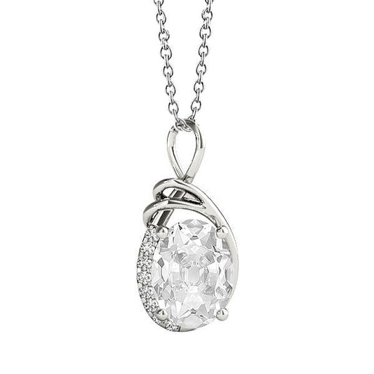 echter oval diamant 3.50Karat anhänger Vorderansicht