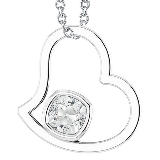 Gold Echt Diamant Herzförmige Anhänger Kissen Alter Bergmann Lünette Set 3 Karat - harrychadent.ch