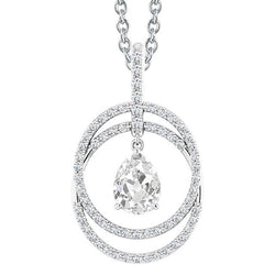 Gold Echt Diamant Kreis Anhänger Krappenset Birne Alter Bergmann 3,50 Karat