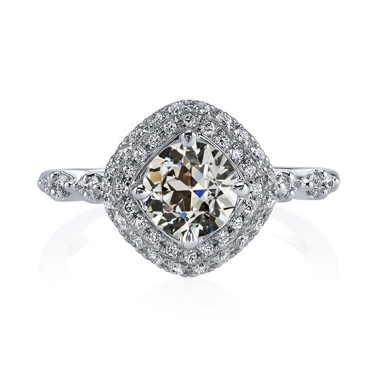 Gold Halo Runden Alter Bergmann Naturliche Diamant Damenring Krappen Set 4 Karat