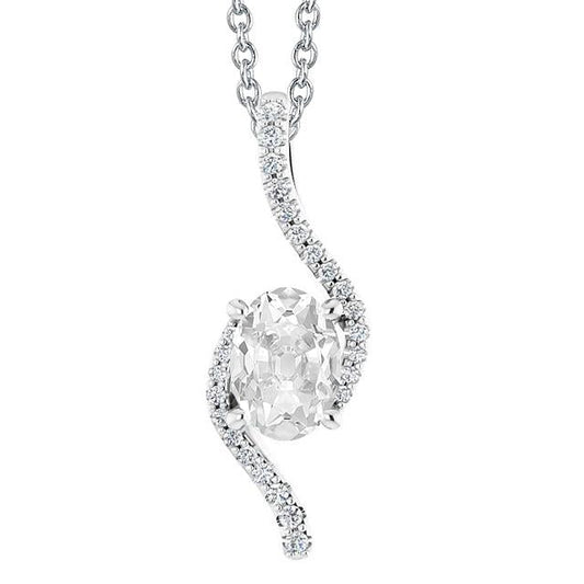 Gold Naturlich Diamant Anhänger Rund & Oval Schliff Alter Bergmann 3,50 Karat - harrychadent.ch