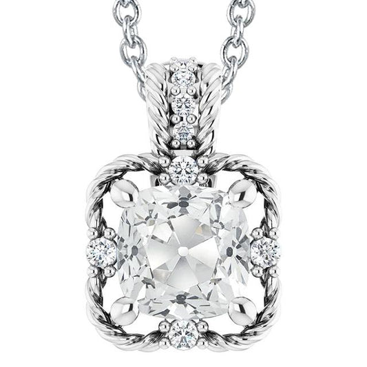 echter round diamant 6.50Karat anhänger Vorderansicht
