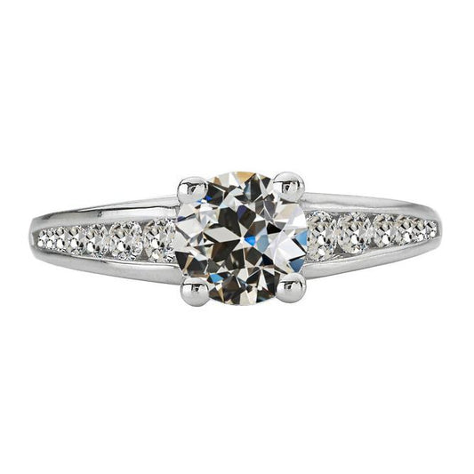 Gold Old Cut Echt Diamant Damenring Kanalset 5 Karat