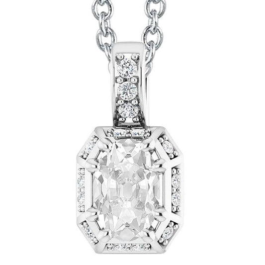 Goldene Echt Diamant-Anhängerhalskette Halo Round & Oval Alter Bergmann 6.50 Karat - harrychadent.ch