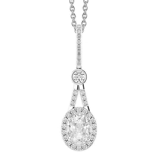 Goldener Halo-Echt Diamant-Anhänger Rund & Oval Old Cut Split Shank 3 Karat