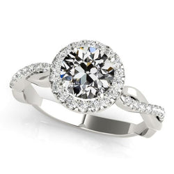 Goldener Halo-Ring Old Cut Naturliche Diamant Pave Set Infinity Style 4,50 Karat