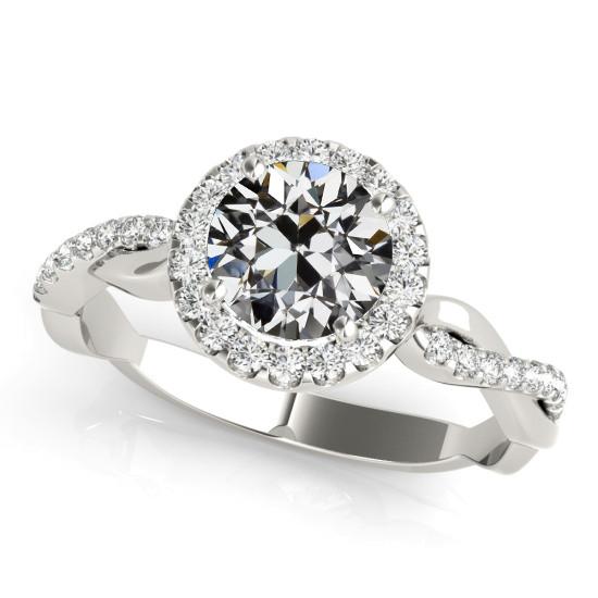 Goldener Halo-Ring Old Cut Naturliche Diamant Pave Set Infinity Style 4,50 Karat - harrychadent.ch