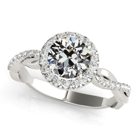 Goldener Halo-Ring Old Cut Naturliche Diamant Pave Set Infinity Style 4,50 Karat - harrychadent.ch