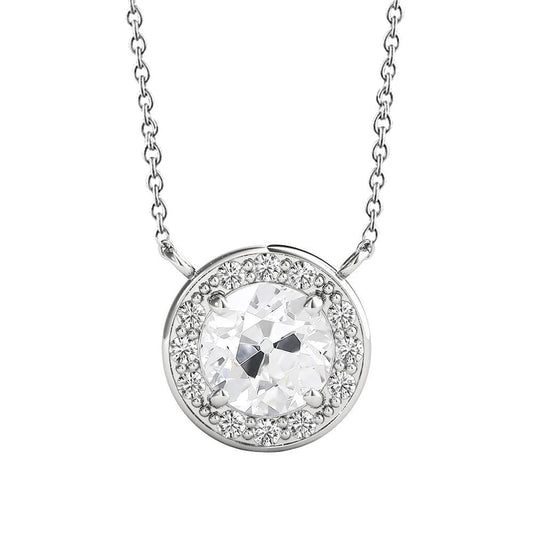 Goldener Halo Natürlich Diamant-Anhänger rund alter Bergmann Krappen-Set 3,75 Karat - harrychadent.ch