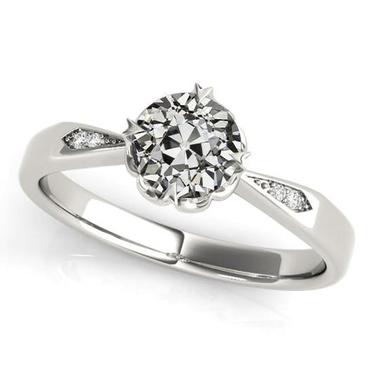 Goldener Jubiläumsring Alter Bergmann Echt Diamant Tapered Shank 2 Karat - harrychadent.ch