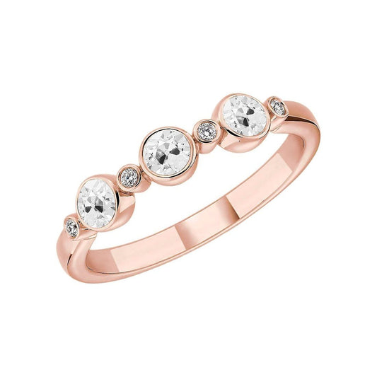 Halbe Ewigkeit Band Rund Natürliche Diamanten Im Alten Minenschliff 3,50 Karat Roségold