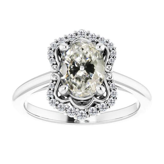Halo-Ring Für Echt Damen Rund & Oval Im Alten Minenschliff Diamant 6 Karat - harrychadent.ch