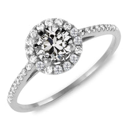 Halo-Ring Mit Akzenten Runder Naturliche Diamant Im Alten Minenschliff 4,50 Karat