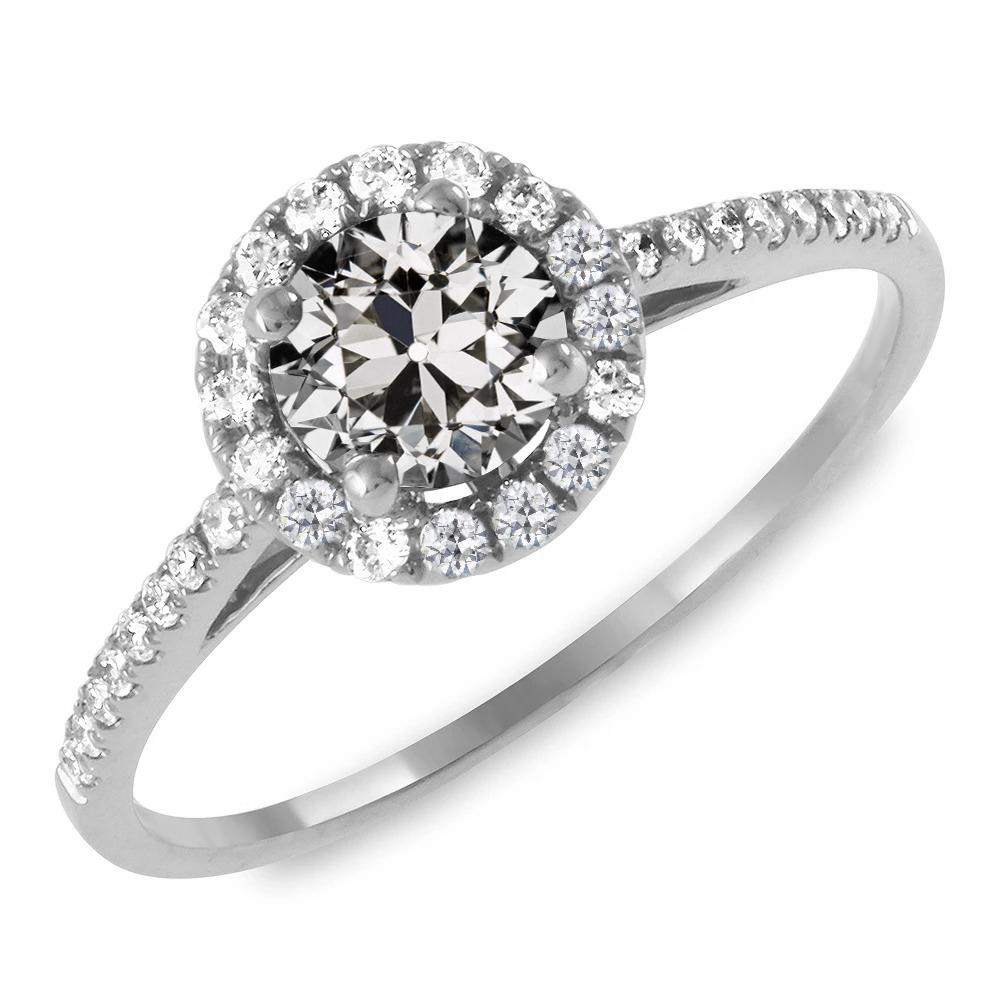 Halo-Ring Mit Akzenten Runder Naturliche Diamant Im Alten Minenschliff 4,50 Karat