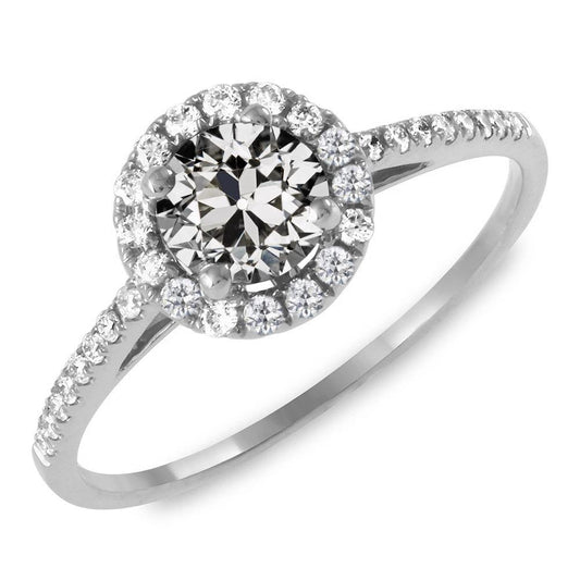 Halo-Ring Mit Akzenten Runder Naturliche Diamant Im Alten Minenschliff 4,50 Karat