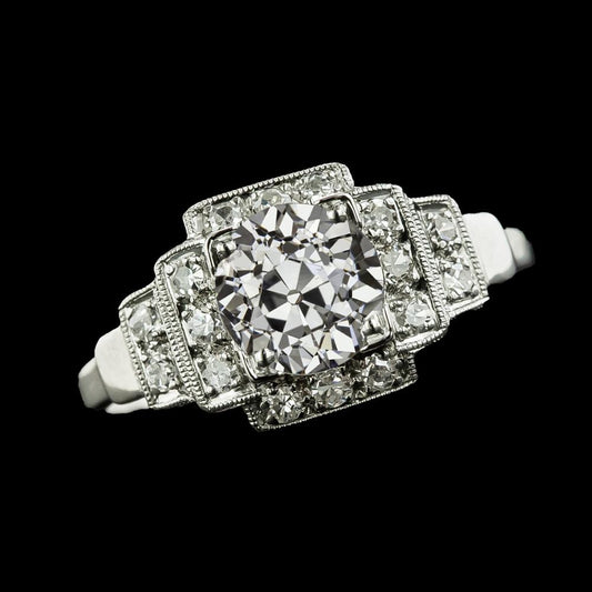 Halo-Verlobungsring Altschliff Runder Natürliche Diamant Mit Stufen 3,75 Karat