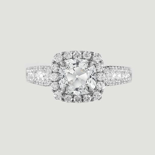 Halo Anniversary Runden Ring Old Cut Kissen Naturliche Diamanten 3,25 Karat