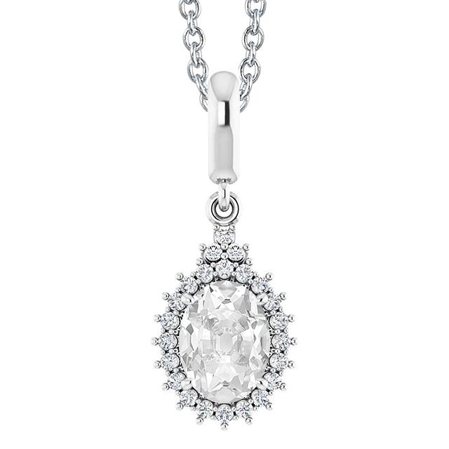 Halo Damenschmuck Naturlich Diamant Anhänger Oval Alter Bergmann 4.50 Karat 14K - harrychadent.ch