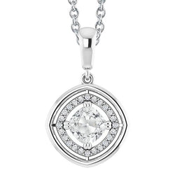 Halo Echt Diamant Anhänger-Kissen Alter Bergmann Prong Set Mit Kaution 3 Karat