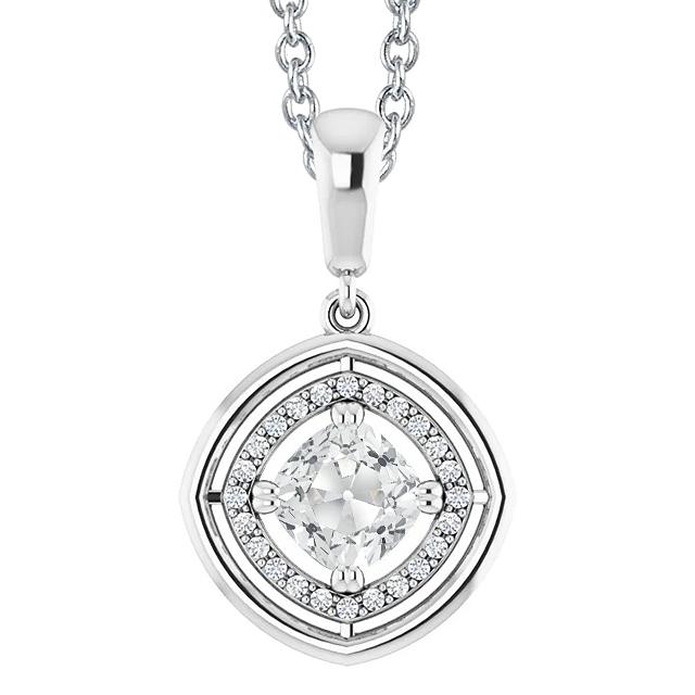Halo Echt Diamant Anhänger-Kissen Alter Bergmann Prong Set Mit Kaution 3 Karat