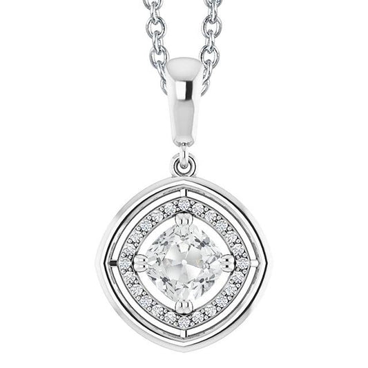 Halo Echt Diamant Anhänger-Kissen Alter Bergmann Prong Set Mit Kaution 3 Karat
