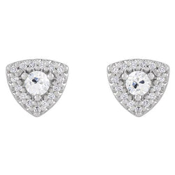 Halo Echt Diamant Stud Old Cut Ohrringe 4,50 Karat Dreiecksförmiger Schmuck