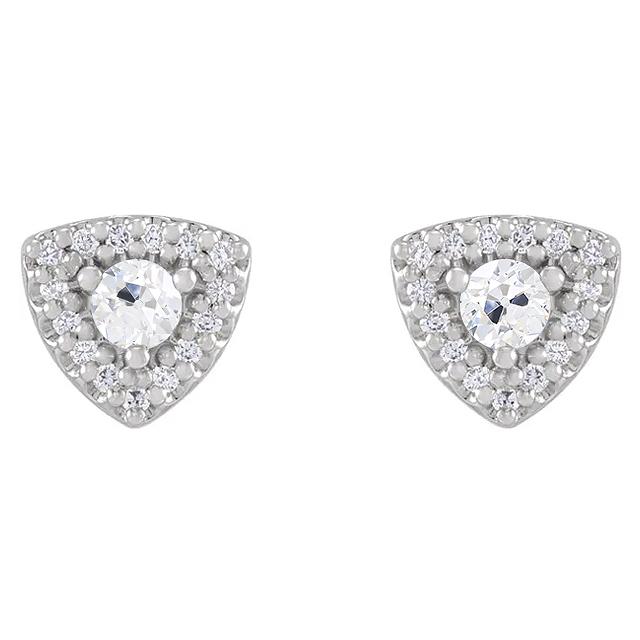Halo Echt Diamant Stud Old Cut Ohrringe 4,50 Karat Dreiecksförmiger Schmuck - harrychadent.ch