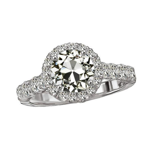 Halo Echt Diamantring Rund Alter Bergmann 5.50 Karat