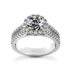 Halo Ehering Alter Bergmann Echt Diamant Zweireihig Akzente 5,25 Karat