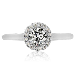Halo Ehering Rund Alter Bergmann Echt Diamant Weißgold 3.50 Karat