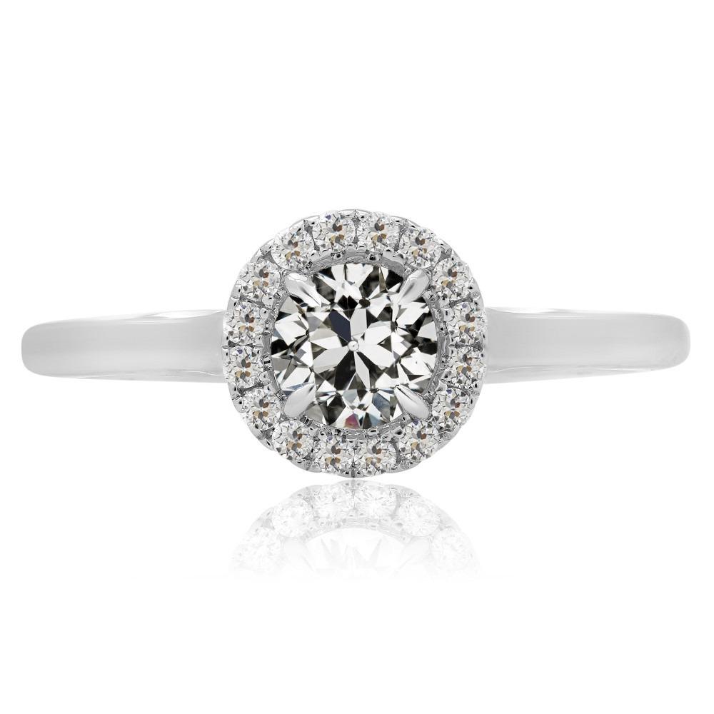 Halo Ehering Rund Alter Bergmann Echt Diamant Weißgold 3.50 Karat - harrychadent.ch