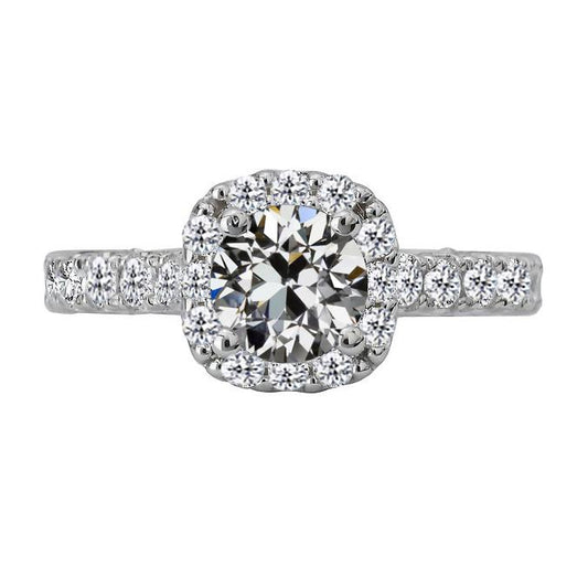 Halo Ehering Runder Alter Minenschliff Natürlich Diamantschmuck 4,50 Karat - harrychadent.ch