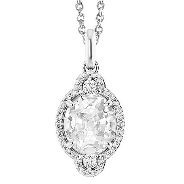 Halo Gold Echt Diamant Anhänger Rund & Oval Old Mine Cut Mit Kaution 6 Karat - harrychadent.ch