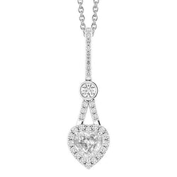 Halo Heart Alter Bergmann Echt Diamant-Anhänger-Zinken-Lünette-Set 2,50 Karat