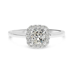 Halo Jubiläumsring Kissen Old Mine Cut Echt Diamant 3,50 Karat