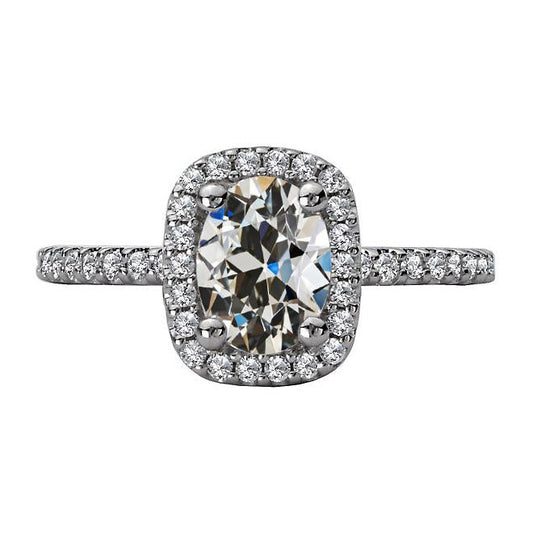 Halo Jubiläumsring Rund & Oval Old Mine Cut Echt Diamant 6,50 Karat