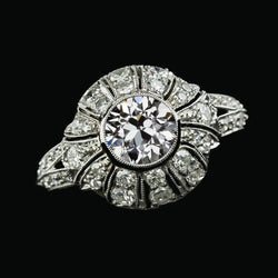 Halo Lünette Runder Ring Old Mine Cut Natürliche Diamanten Split Shank 4 Karat