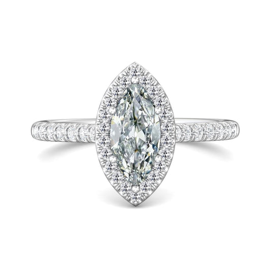 Halo Marquise Old Mine Cut Naturlich Diamant Jubiläumsring 5 Karat - harrychadent.ch