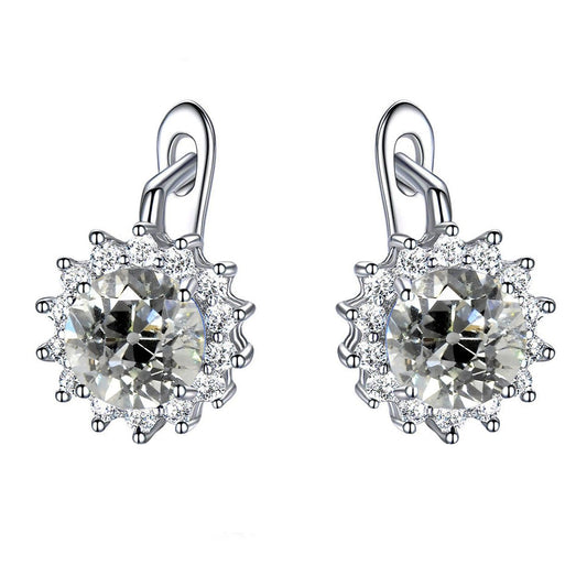 Halo Ohrringe Alter Bergmann Echt Diamants 6,50 Karat Goldschmuck - harrychadent.ch